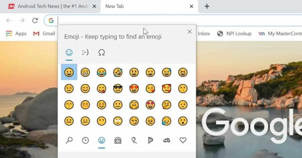 Right-clicking and Selecting Emoji